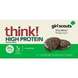 Thinkthin High Protein Mint Chocolate Girl Scout Cookie, 2.1 Ounce, 10 Per Pack, 12 Per Case