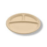 Tellus Fresh 10 In. 3 Compartment Round Plates Case; No Pfas Added, 125 Each, 4 Per Case