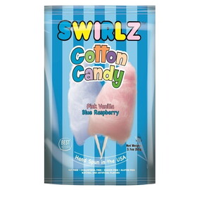 Swirlz Pink Vanilla/Blue Raspberry Cotton Candy, 3.1 Ounce, 12 Per Case