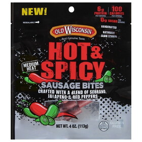 Old Wisconsin Pack Hot And Spicy Snack Bites Caddy, 4 Ounce, 12 Per Case