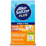 Alka-Seltzer Plus Cold & Flu Adult Fizzy Chews, 24 Piece, 3 Per Pack, 12 Per Case