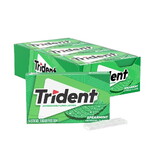 Trident Gum Spearmint Sugar Free, 14 Count, 12 Per Pack, 12 Per Case