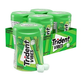 Trident Vibes Spearmint Gum, 40 Count, 4 Per Pack, 6 Per Case