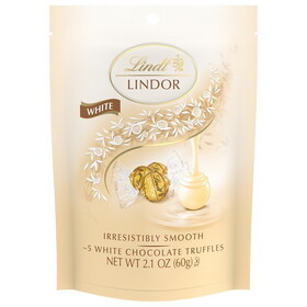 Lindt Lindor White Chocolate Candy Truffles, 2.1 Ounce, 6 Per Case
