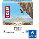 Clif Cookies & Creme Energy Bar, 2.4 Ounce, 5 Per Pack, 6 Per Case