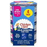 Chicken Of The Sea Solid White Pure Tuna No Drain, 16 Ounce, 6 Per Case