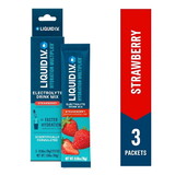 Liquid I.V. Strawberry Hydration Multiplier Electrolyte Drink Mix 3 Count, 1.69 Ounce, 6 Per Pack, 8 Per Case