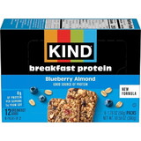 Kind Snacks Blueberry Almond Protein Breakfast, 1.76 Ounce, 6 Per Pack, 5 Per Case