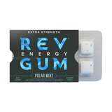 Rev Gum Caffeinated Extra Strength Polar Mint Gum, 13.8 Gram, 12 Per Pack, 16 Per Case