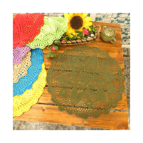 Aspire 18 inches American Rural Countryside Decorative Cotton Cover Towel Lace Table Placemats Doilies