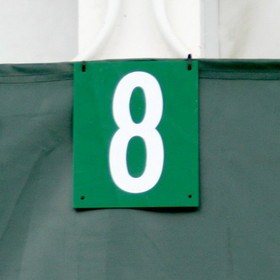 Douglas 34756 Court Numbers, White On Green (Plastic)