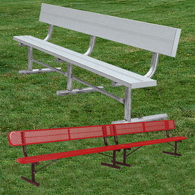Draper Park Bench 2 ft. x 12" Thermoplastic Coated Expanded Metal Planks - Portable