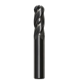 Drill America MMO1/16-4FSE-BN 1/16 4 Flute Carbide Uncoated (Bright) 1/4 Flute Length 1-1/2 Overall Length 1/8 Shank Single End Ball End Mill