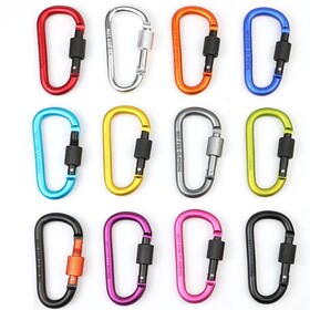 GOGO Aluminum D Shape Locking Carabiner Clip, 88lbs Load Capacity, Keychain Holder for Outdoor Hiking Backpack (NOT FOR CLIMBING)