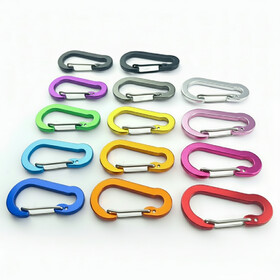 GOGO Aluminum Gourd Shape Carabiner Spring Wire Latch Hook, 22 lbs Capacity, Outdoor Camping Hiking Lightweight Gear Clip