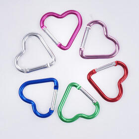 GOGO Heart-Shaped Aluminum Carabiner Clip, 11LBS Load Capacity (2" x 2" x 0.3") for Keychain & Backpack Decor