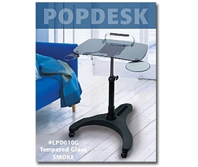 Aidata New-designed Glass Top PopDesk, Mobile Notebook Desck