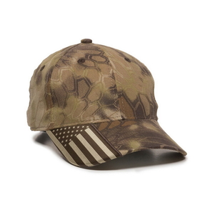 Outdoor Cap CWF-305 Structured Camo Hat with US Flag Visor Insert