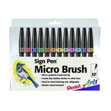 Pentel Arts Sign Pen Micro Brush Tip Gold / Silver 2Pk