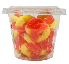 Prepack Gummi Peach Rings 12/7.5oz, 057802