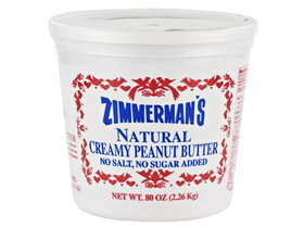 Zimmerman's Natural Peanut Butter, No Salt 6/5lb, 436091