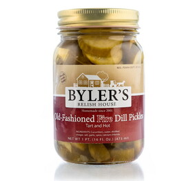 Byler's Relish House Old Fashioned Fire Dill Pickles 12/16oz, 447716