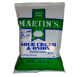 Martin's Sour Cream & Onion Waffle Chips 30/1oz, 527364