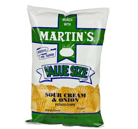Martin Sour Cream & Onion Ripple Potato Chips 6/14oz, 527378