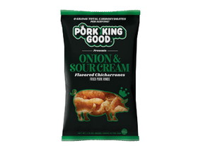 Pork King Good Onion & Sour Cream Flavored Pork Rinds 12/1.75oz, 536414