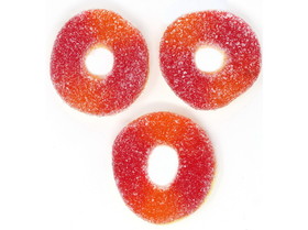 Sunrise Gummy Peach Rings 6/5lb, 629018