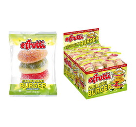 Efrutti Sour Gummi Mini Burgers 60ct, 699693