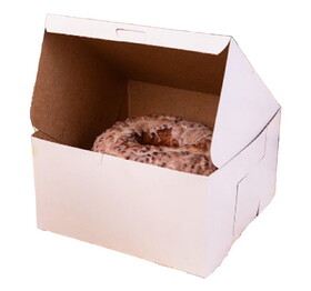 Southern Champion 10x10x5.5 White Bakery Box Lock Corner 100ct, 817310