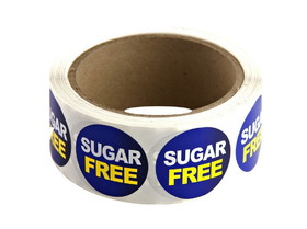Labels Dk Blue "Sugar Free" Labels 500ct, 852315