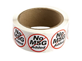 Labels Black/Red/White "No MSG Added" Labels 500ct, 852325