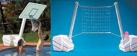 Dunn Rite C204 Heavy Duty Slam Combo (With matching 500 pound base, 32' net and extension rope to accommodate 70'  Pool)