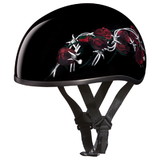 Daytona Helmets D6-BRO D.O.T. Daytona Skull Cap- W/ Barbed Roses