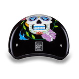 Daytona Helmets D6-DS D.O.T. Daytona Skull Cap- W/ Diamond Skull