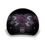 Daytona Helmets D6-PR D.O.T. Daytona Skull Cap- W/ Purple Rose