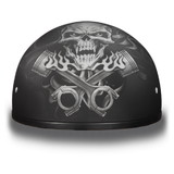 Daytona Helmets D6-PS D.O.T. Daytona Skull Cap- W/ Pistons Skull