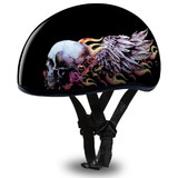 Daytona Helmets D6-SKW D.O.T. Daytona Skull Cap- W/ Skull Wings