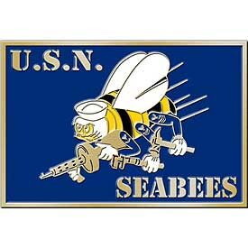Eagle Emblems B0123 Buckle-Usn, Seabees (3-1/4")