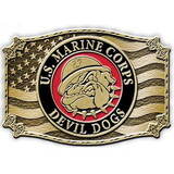 Eagle Emblems B0129 Buckle-Usmc, Bulldog (3-1/4