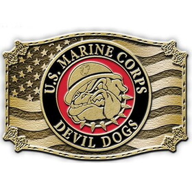 Eagle Emblems B0129 Buckle-Usmc,Bulldog (3-1/4")