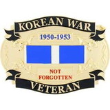 Eagle Emblems B0148 Buckle-Korean War Veteran (3-1/2