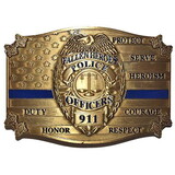 Eagle Emblems B0164 Buckle-Police,Blue Line HONOR, (3-1/2