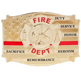 Eagle Emblems B0165 Buckle-Fire Dept.Red Line Honor (3-1/8
