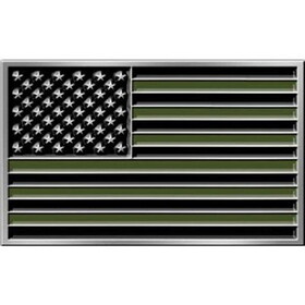 Eagle Emblems B0178 Buckle-Usa Flag,Subdued Od Black-Iron, (3-5/16")