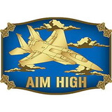 Eagle Emblems B0187 Buckle-Usaf Fighters Aim High (3-1/2
