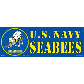 Eagle Emblems BM0072 Sticker-Usn,Seabees (3-1/2"X10")