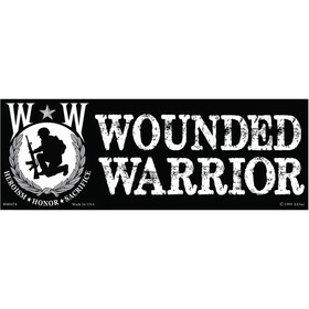 Eagle Emblems BM0078 Sticker-Wounded Warrior (3-1/2"X10")